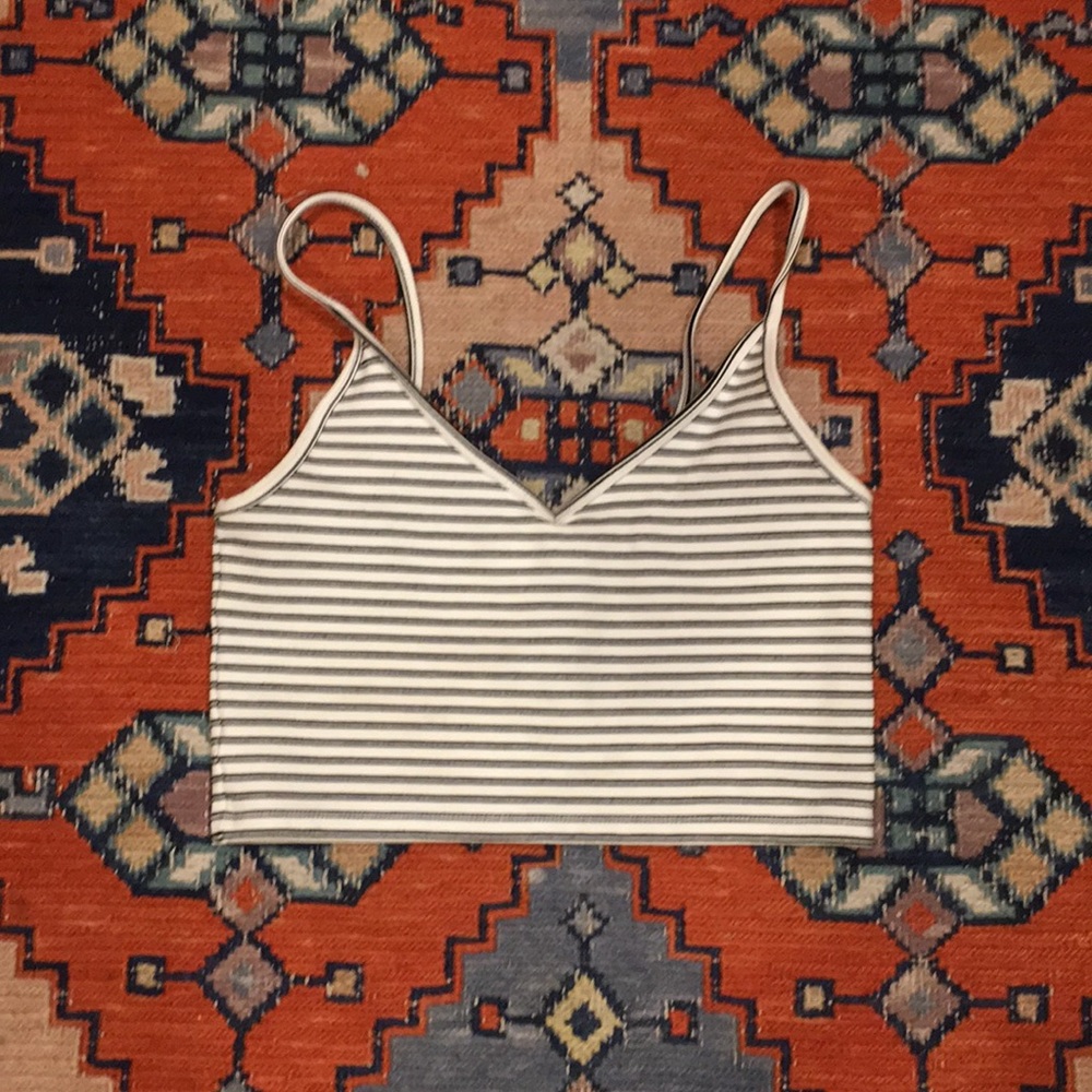 Aritzia Black and White Crop Top